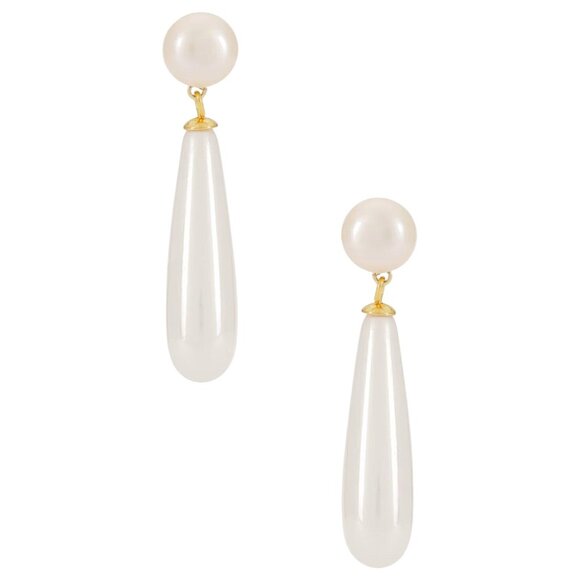 SHASHI Linnea Pearl Drop Earring in Pearl One Size New Womens Dangle - Picture 2 of 11